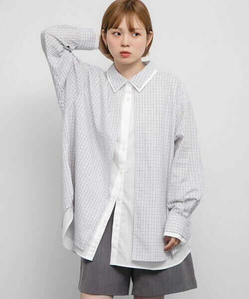 KBF / ケービーエフ シャツ・ブラウス | チェックレイヤードBIGシャツ | 詳細22