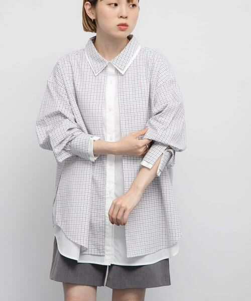 KBF / ケービーエフ シャツ・ブラウス | チェックレイヤードBIGシャツ | 詳細23