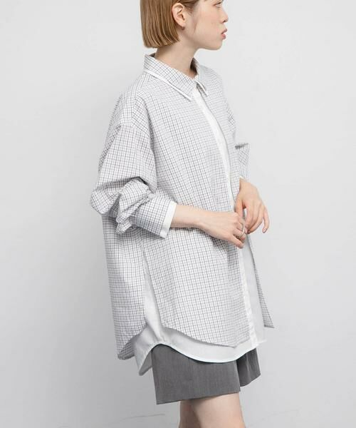 KBF / ケービーエフ シャツ・ブラウス | チェックレイヤードBIGシャツ | 詳細24