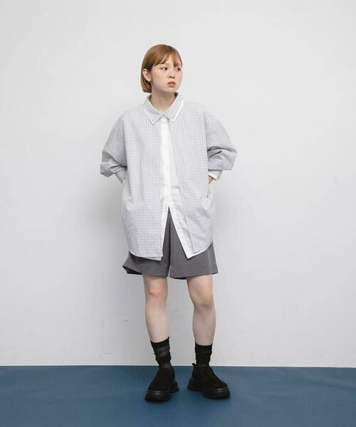 KBF / ケービーエフ シャツ・ブラウス | チェックレイヤードBIGシャツ | 詳細26