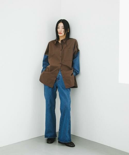 KBF / ケービーエフ シャツ・ブラウス | デニムスリーブリメイクシャツ | 詳細6