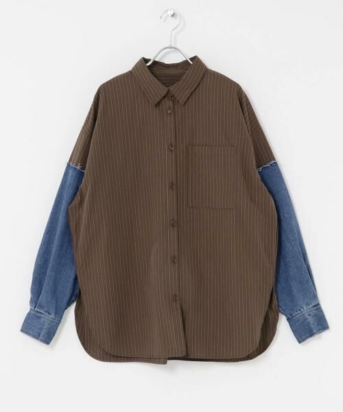 KBF / ケービーエフ シャツ・ブラウス | デニムスリーブリメイクシャツ | 詳細7