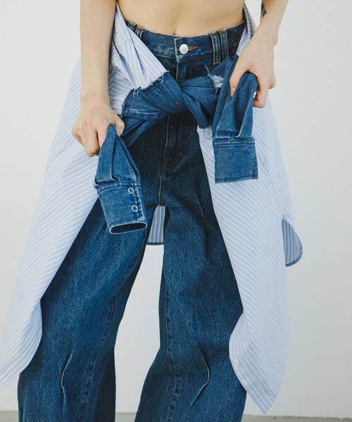 KBF / ケービーエフ シャツ・ブラウス | デニムスリーブリメイクシャツ | 詳細12