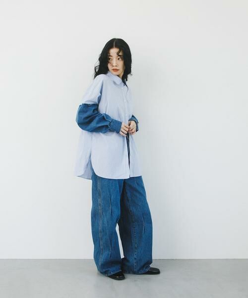 KBF / ケービーエフ シャツ・ブラウス | デニムスリーブリメイクシャツ | 詳細14