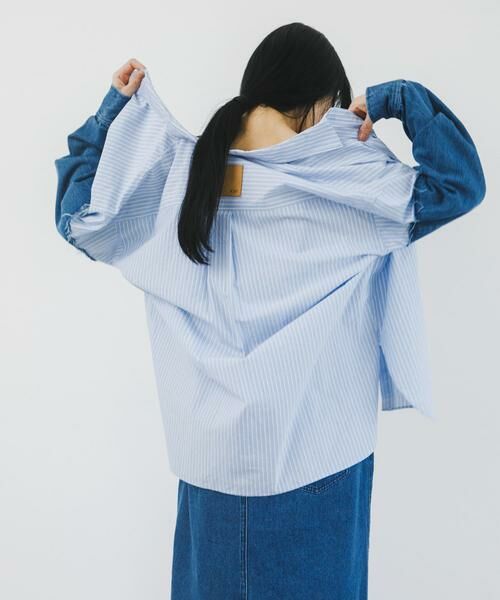KBF / ケービーエフ シャツ・ブラウス | デニムスリーブリメイクシャツ | 詳細16