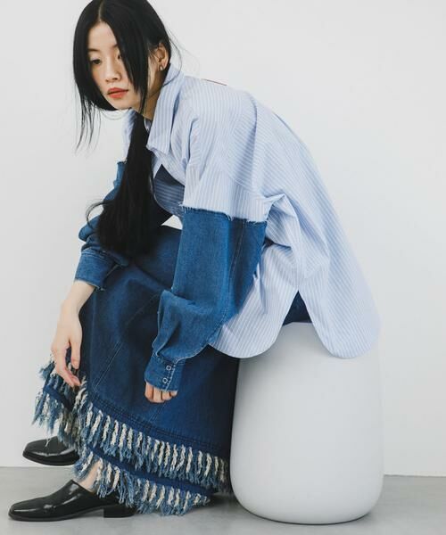KBF / ケービーエフ シャツ・ブラウス | デニムスリーブリメイクシャツ | 詳細17