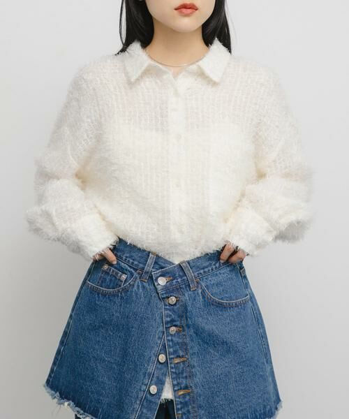 KBF / ケービーエフ シャツ・ブラウス | フェザーロングシャツ | 詳細14