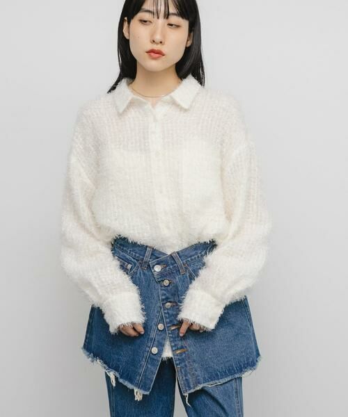 KBF / ケービーエフ シャツ・ブラウス | フェザーロングシャツ | 詳細15