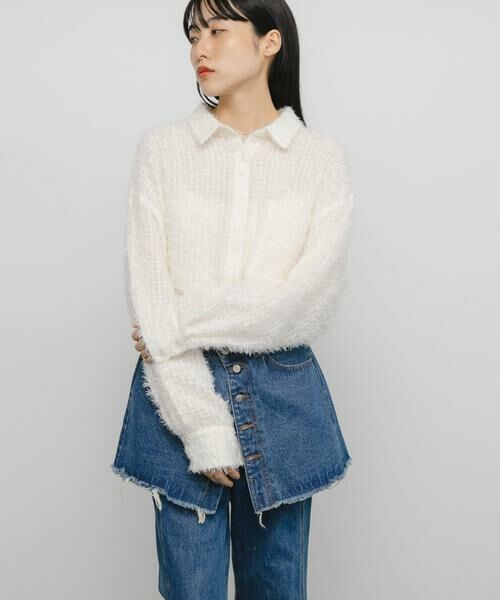 KBF / ケービーエフ シャツ・ブラウス | フェザーロングシャツ | 詳細16