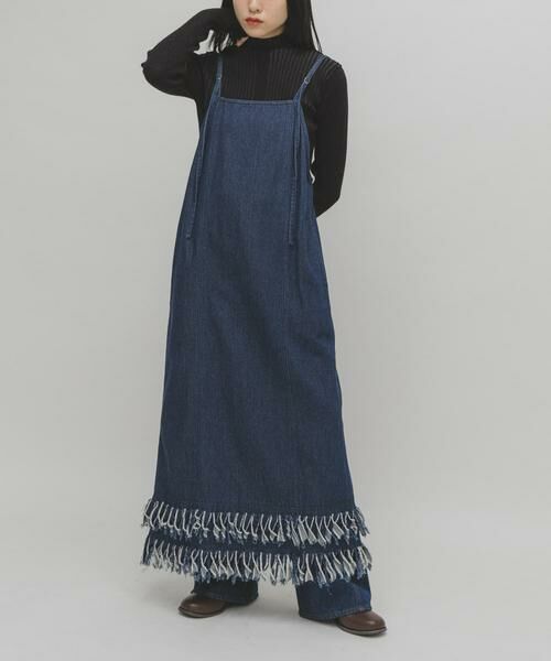 KBF / ケービーエフ ワンピース | フリンジデニムキャミワンピース | 詳細1