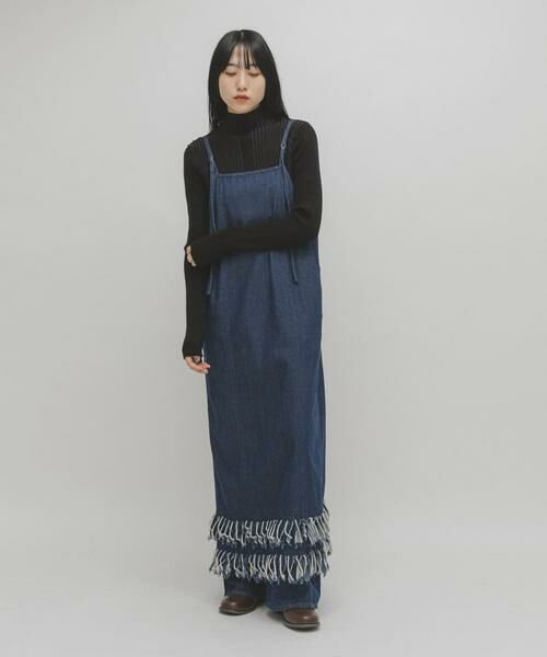 KBF / ケービーエフ ワンピース | フリンジデニムキャミワンピース | 詳細3