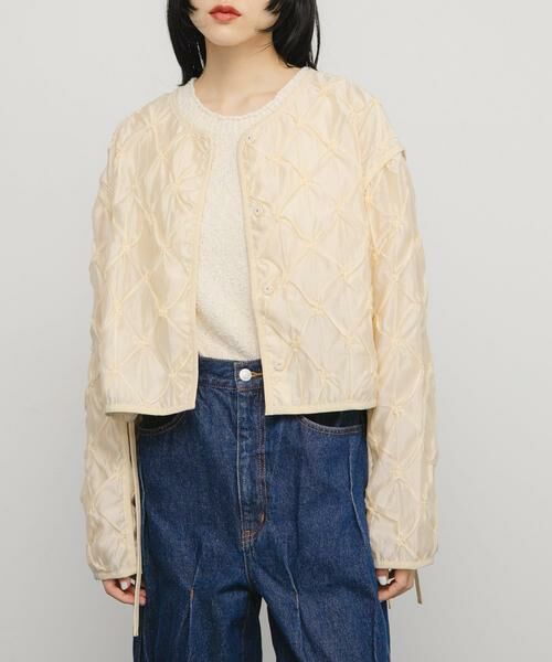 KBF / ケービーエフ ブルゾン | シャーリングショートジャケット | 詳細1