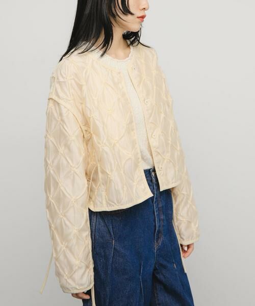 KBF / ケービーエフ ブルゾン | シャーリングショートジャケット | 詳細2