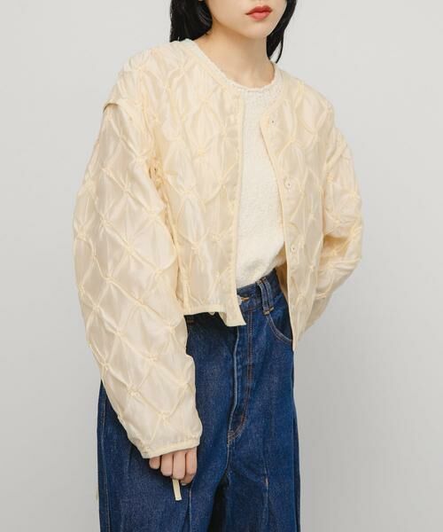 KBF / ケービーエフ ブルゾン | シャーリングショートジャケット | 詳細3