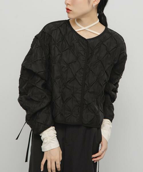 KBF / ケービーエフ ブルゾン | シャーリングショートジャケット | 詳細15