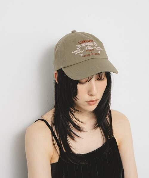 KBF/ケービーエフ バイカラーエンブロイダリーCAP グリーン系その他 one KBF/ケービーエフ バイカラーエンブロイダリーCAP グリーン系その他 one