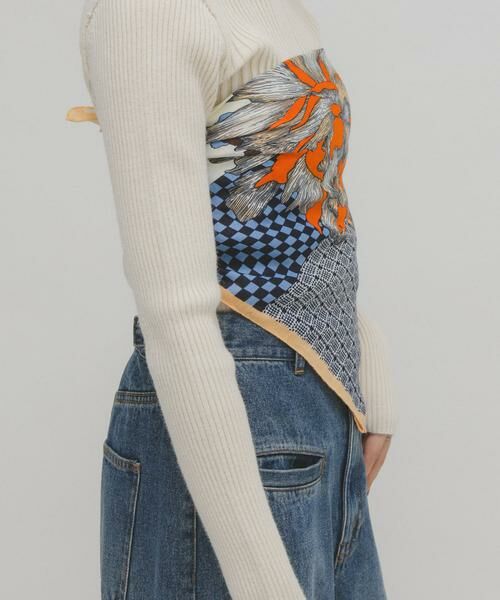 KBF / ケービーエフ バンダナ・スカーフ | フラワーデザインビッグスカーフ | 詳細1