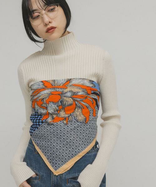 KBF / ケービーエフ バンダナ・スカーフ | フラワーデザインビッグスカーフ | 詳細3