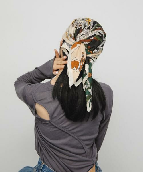 KBF / ケービーエフ バンダナ・スカーフ | フラワーデザインビッグスカーフ | 詳細16