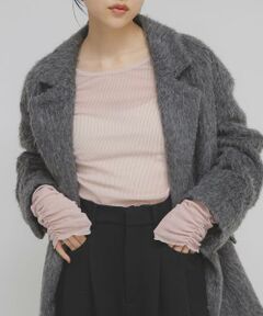 KBF / ケービーエフ Tシャツ | シアーベロアシャーリングスリーブトップス