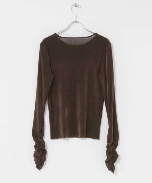 KBF / ケービーエフ Tシャツ | シアーベロアシャーリングスリーブトップス | 詳細10