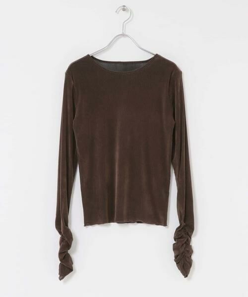 KBF / ケービーエフ Tシャツ | シアーベロアシャーリングスリーブトップス | 詳細7