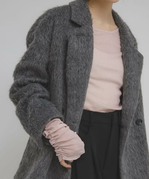 KBF / ケービーエフ Tシャツ | シアーベロアシャーリングスリーブトップス | 詳細15