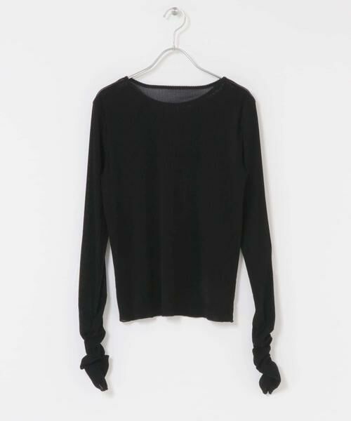 KBF / ケービーエフ Tシャツ | シアーベロアシャーリングスリーブトップス | 詳細26