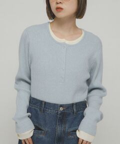 KBF / ケービーエフ ニット・セーター | レイヤードライクヘンリーニット