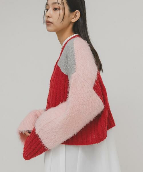 KBF / ケービーエフ カーディガン・ボレロ | パッチワークニットカーディガン | 詳細3