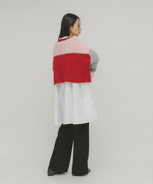 KBF / ケービーエフ カーディガン・ボレロ | パッチワークニットカーディガン | 詳細4