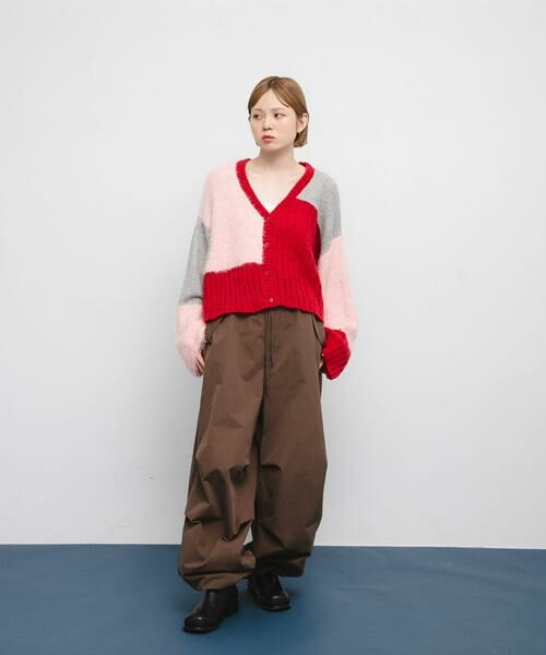 KBF / ケービーエフ カーディガン・ボレロ | パッチワークニットカーディガン | 詳細7