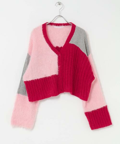 KBF / ケービーエフ カーディガン・ボレロ | パッチワークニットカーディガン | 詳細8