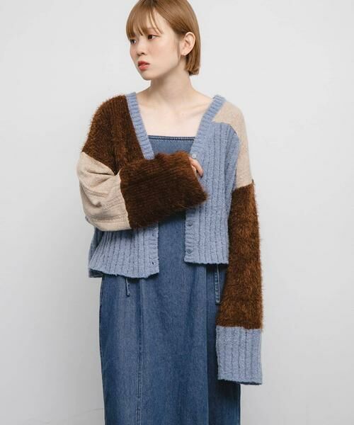 KBF / ケービーエフ カーディガン・ボレロ | パッチワークニットカーディガン | 詳細13