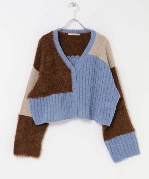 KBF / ケービーエフ カーディガン・ボレロ | パッチワークニットカーディガン | 詳細16