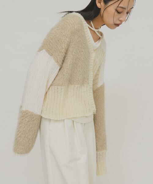 KBF / ケービーエフ カーディガン・ボレロ | パッチワークニットカーディガン | 詳細22