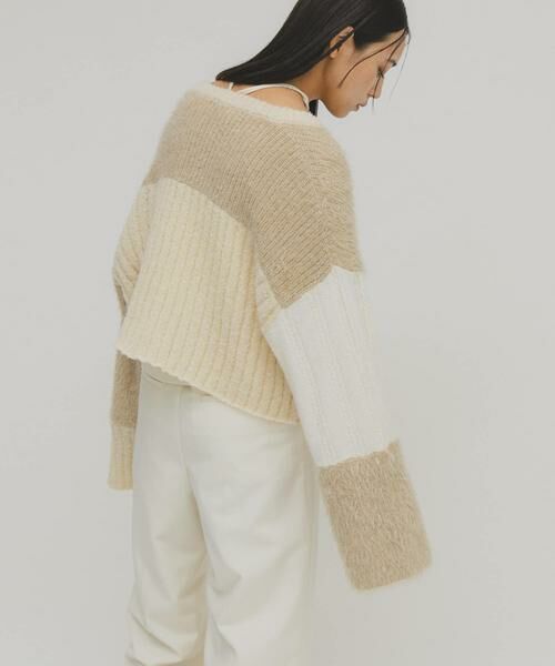 KBF / ケービーエフ カーディガン・ボレロ | パッチワークニットカーディガン | 詳細24