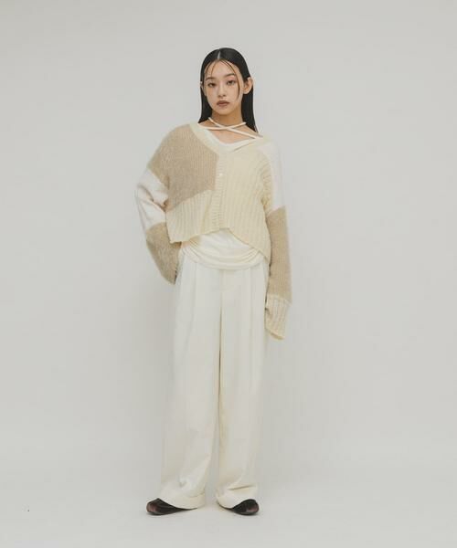 KBF / ケービーエフ カーディガン・ボレロ | パッチワークニットカーディガン | 詳細25