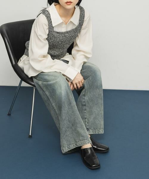 KBF / ケービーエフ シューズ | センターステッチスクエアトゥスライドシューズ | 詳細2