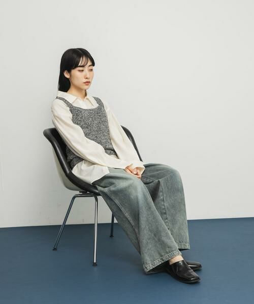 KBF / ケービーエフ シューズ | センターステッチスクエアトゥスライドシューズ | 詳細3