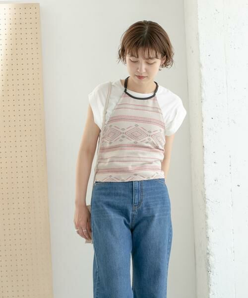 KBF / ケービーエフ キャミソール・チューブトップ | エスニック柄ホルターネックキャミソール | 詳細2