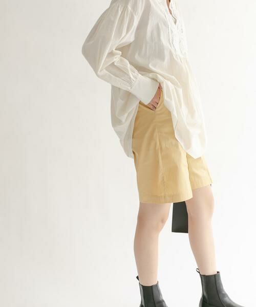 KBF / ケービーエフ ショート・ハーフ・半端丈パンツ | ハイウエストコーティングショートパンツ | 詳細1