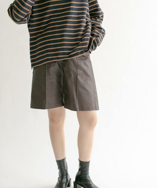 KBF / ケービーエフ ショート・ハーフ・半端丈パンツ | ハイウエストコーティングショートパンツ | 詳細7