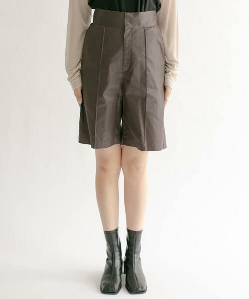 KBF / ケービーエフ ショート・ハーフ・半端丈パンツ | ハイウエストコーティングショートパンツ | 詳細11