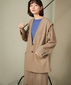 KBF / ケービーエフ ノーカラージャケット | 2WAYノーカラージャケット