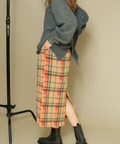KBF / ケービーエフ スカート | チェックIラインミディスカート