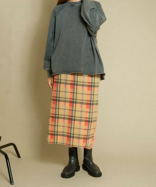 KBF / ケービーエフ スカート | チェックIラインミディスカート | 詳細1