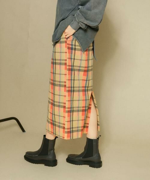 KBF / ケービーエフ スカート | チェックIラインミディスカート | 詳細2