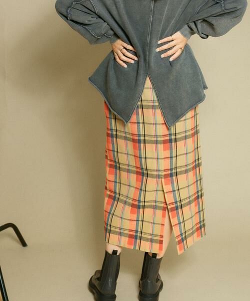 KBF / ケービーエフ スカート | チェックIラインミディスカート | 詳細3