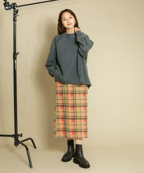 KBF / ケービーエフ スカート | チェックIラインミディスカート | 詳細4